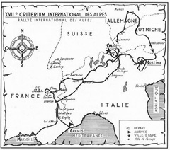 Itinraire du rallye des Alpes (1954) - 80.5 ko